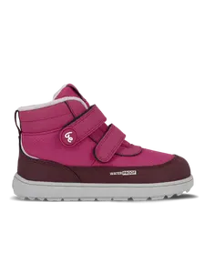 Dětské zimní barefoot boty Be Lenka Zippu Kids - Berry & Grey