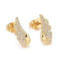 Clear Cubic Zirconia Wing Stud Earrings