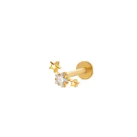 Titanium Alloy Cubic Zirconia 17 Gauge Star Internally Threaded Labrets