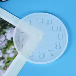 Flat Round with Arabic Numerals Clock Wall Decoration Silicone Molds