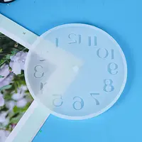 Flat Round with Arabic Numerals Clock Wall Decoration Silicone Molds