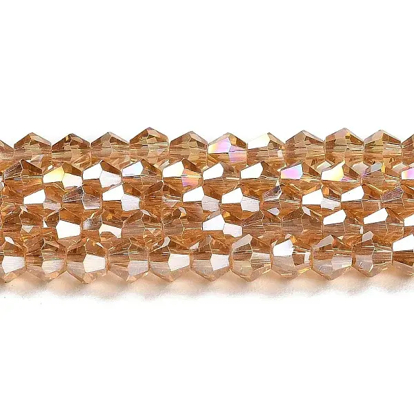 Transparent Electroplate Glass Beads Strands