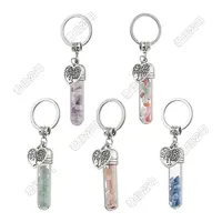 5Pcs 5 Styles Wishing Glass Bottle Pendants Keychain