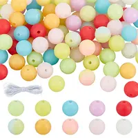 100Pcs 10 Colors Round Luminous Silicone Beads
