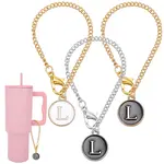 Flat Round with Letter Alloy Enamel Wine Glass Charms