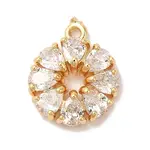 Brass Micro Pave Clear Cubic Zirconia Pendants