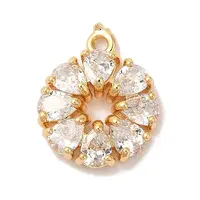 Brass Micro Pave Clear Cubic Zirconia Pendants