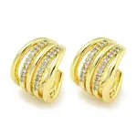 Brass Micro Pave Cubic Zirconia Cuff Earrings