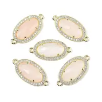 Natural Rose Quartz Faceted Oval Links