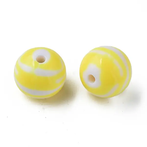 Opaque Striped Acrylic Beads