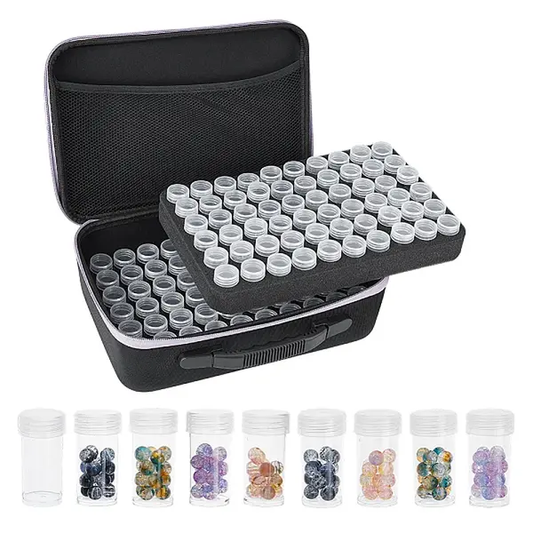 120Pcs Plastic Bead Storage Tubes Sets