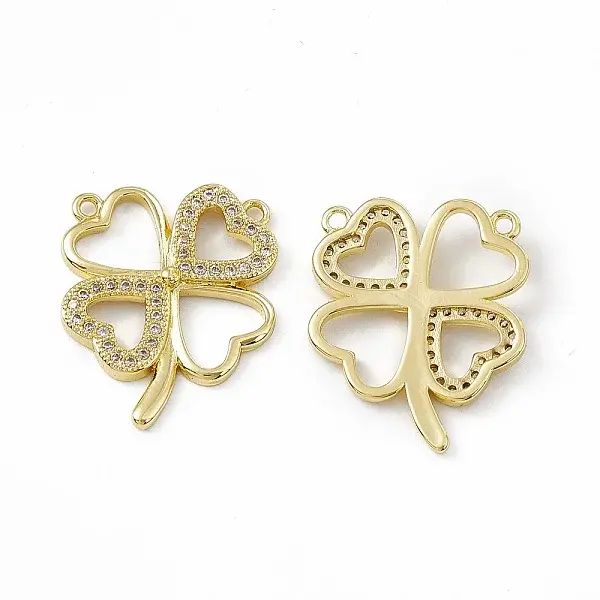 Brass Micro Pave Clear Cubic Zirconia Pendants