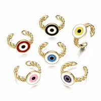 Brass Enamel Cuff Rings