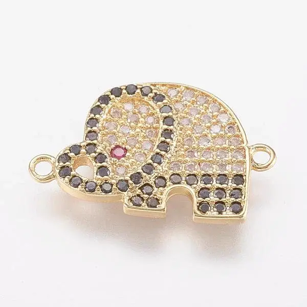 Brass Micro Pave Cubic Zirconia Links