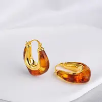 Brass Resin Hoop Earrings