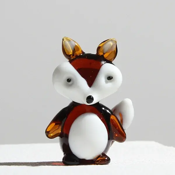 Handmade Lampwork 3D Fox Figurines