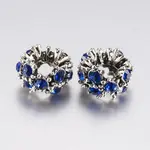 Tibetan Style Alloy Rhinestone European Beads