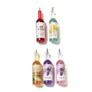 Transparent Resin Wine Bottle Pendants