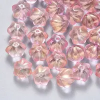 Transparent Spray Painted Glass Beads