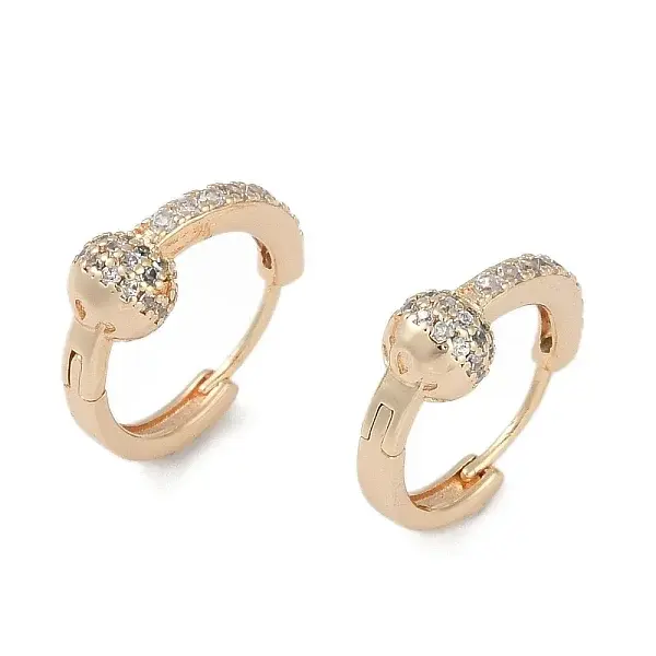 Clear Cubic Zirconia Heart Hoop Earrings