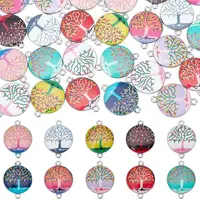 40Pcs 10 Colors Zinc Alloy Enamel Connector Charms