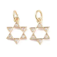 Brass Micro Pave Clear Cubic Zirconia Charms