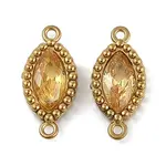 Ion Plating(IP) 304 Stainless Steel Cubic Zirconia Horse Eye Links Connector Charms