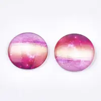 Starry Sky Pattern Printed Glass Cabochons