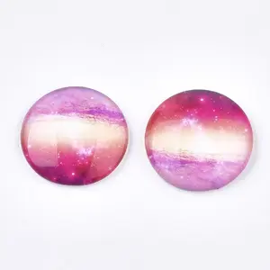Starry Sky Pattern Printed Glass Cabochons