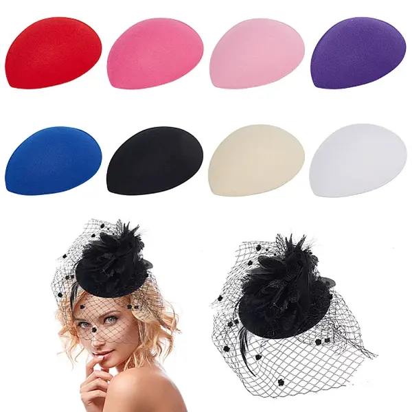 8Pcs 8 Colors Teardrop EVA Mini Hat Fascinator Base
