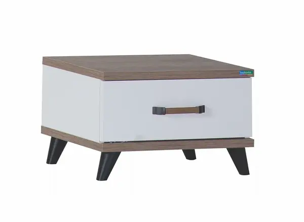 Noční stolek brian - dub/bílá