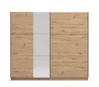 Šatní skříň s posuvnými dveřmi a zrcadlem catalina 240-dub artisan - s