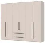 Šestidveřová šatní skříň se zásuvkami i baptiste - béžová