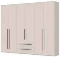 Šestidveřová šatní skříň se zásuvkami i baptiste - béžová