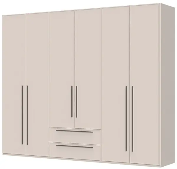 Šestidveřová šatní skříň se zásuvkami i baptiste - béžová
