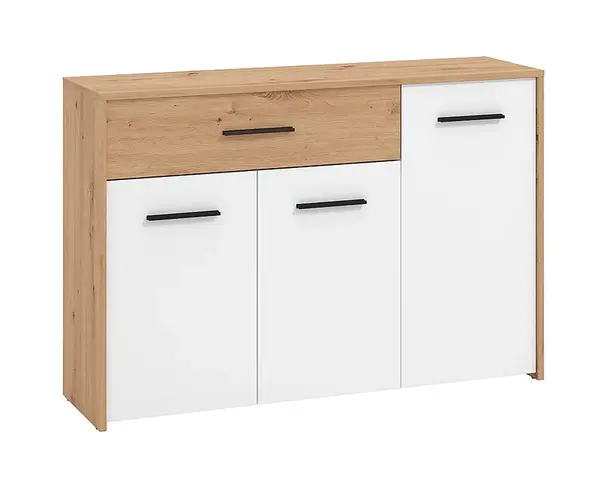 Kombinovaná komoda geralt - bílá/dub artisan