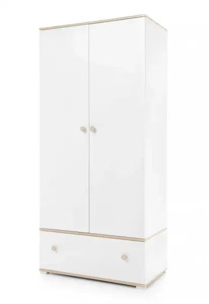 Šatní skříň vicki - bílá, dub biscuit