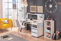 Studijní kout lincoln - dub/dub modrý/tmavě modrý