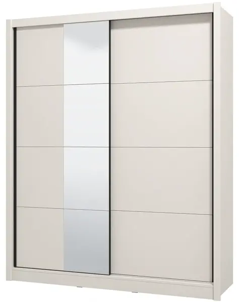 Posuvná šatní skříň se zrcadlem 180 gally - béžová