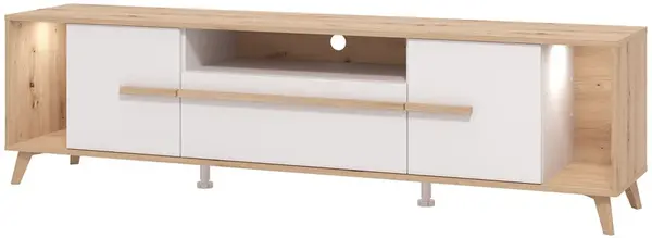 Tv stolek s osvětlením columbia - dub artisan/bílá