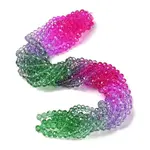 Transparent Painted Glass Beads Strands