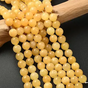 Natural Yellow Jade Bead Strands