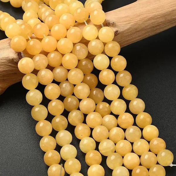 Natural Yellow Jade Bead Strands