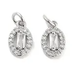Brass Micro Pave Cubic Zirconia Charms