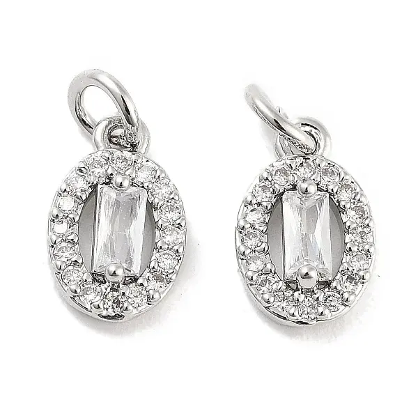 Brass Micro Pave Cubic Zirconia Charms