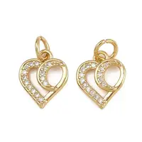 Brass Micro Pave Cubic Zirconia Pendants