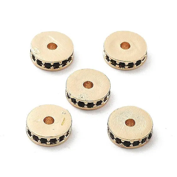 Brass Micro Pave Cubic Zirconia Beads