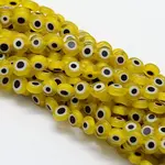 Handmade Evil Eye Lampwork Flat Round Bead Strands