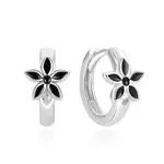 Beneto Hravé kruhové náušnice kytičky AGUC856L