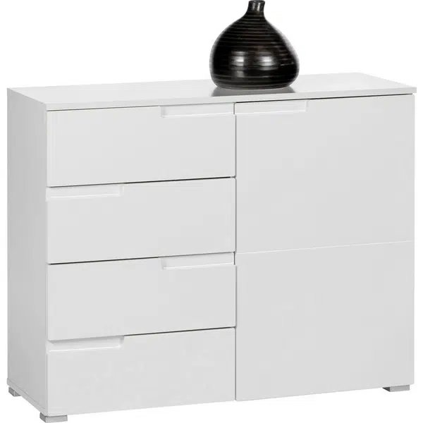 Dieter Knoll KOMODA, bílá, vysoce lesklá bílá, 100/80/40 cm